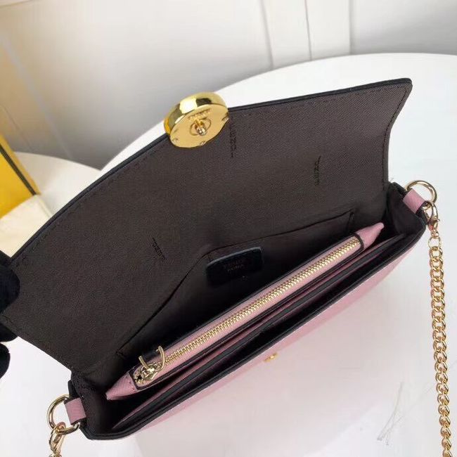 Fendi WALLET ON CHAIN WITH POUCHES leather mini-bag F0005  pink