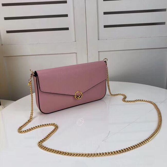 Fendi WALLET ON CHAIN WITH POUCHES leather mini-bag F0005  pink