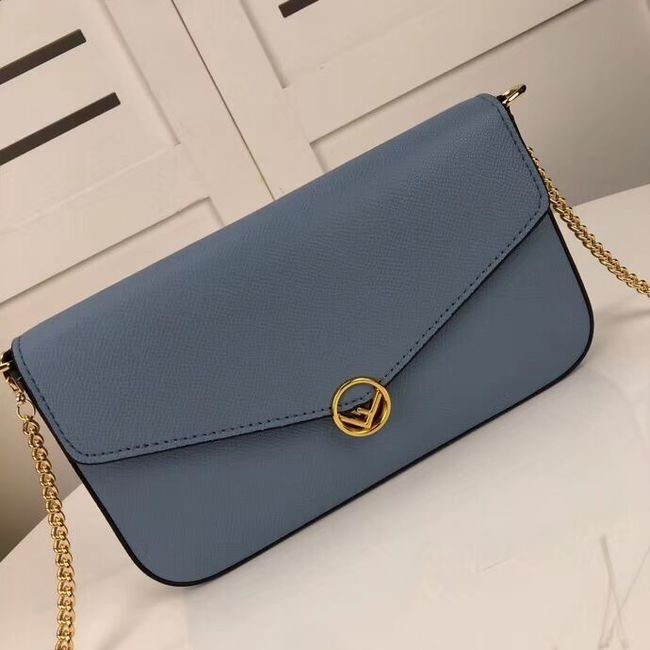 Fendi WALLET ON CHAIN WITH POUCHES leather mini-bag F0005 light blue