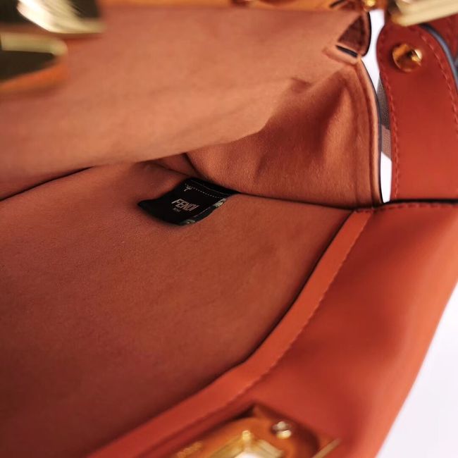 FENDI PEEKABOO ICONIC leather bag F0826 orange