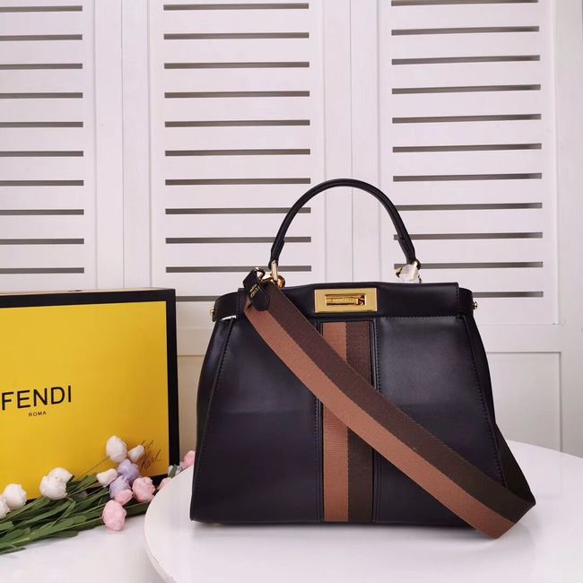 FENDI PEEKABOO ICONIC leather bag F0826 black