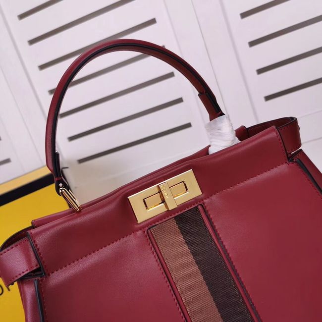 FENDI PEEKABOO ICONIC leather bag F0826 red