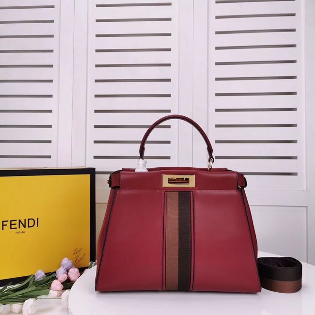 FENDI PEEKABOO ICONIC leather bag F0826 red