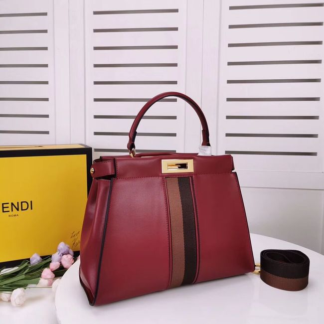 FENDI PEEKABOO ICONIC leather bag F0826 red