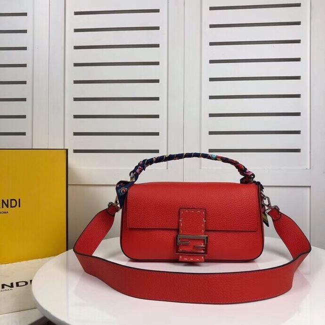 Fendi BAGUETTE leather bag F2466 red