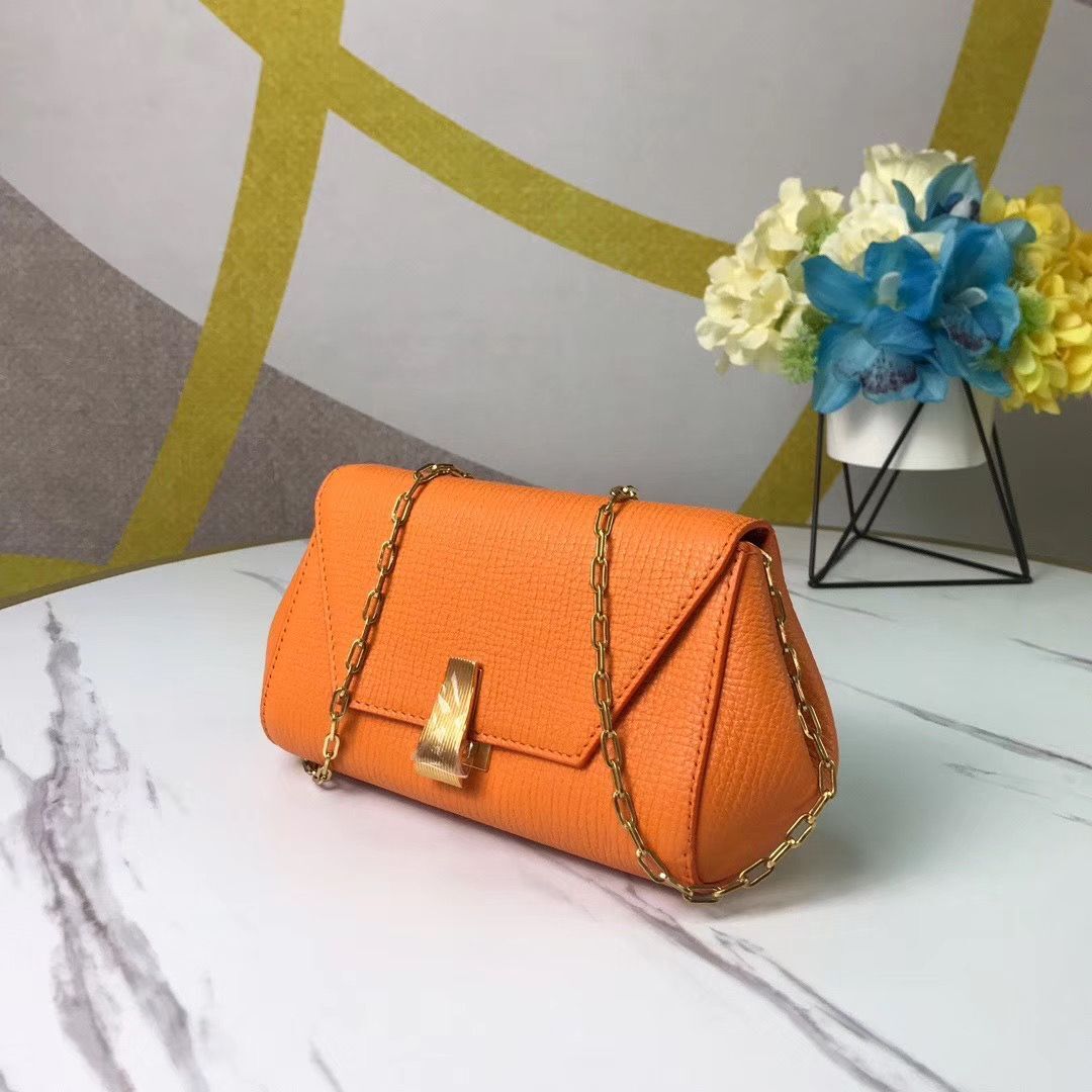 Bottega Veneta Original Leather Mini Chain Bag BV6700 Orange