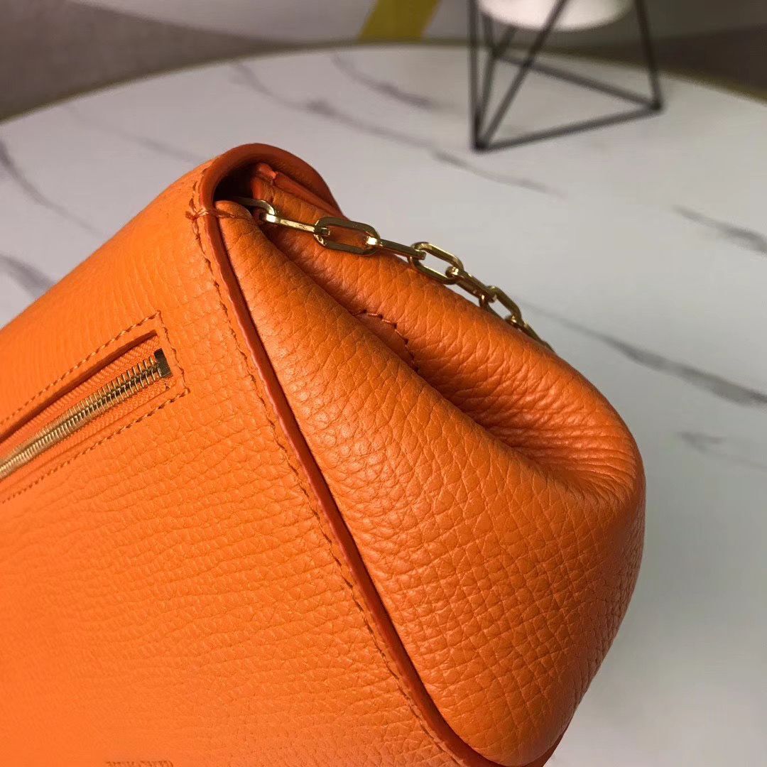 Bottega Veneta Original Leather Mini Chain Bag BV6700 Orange
