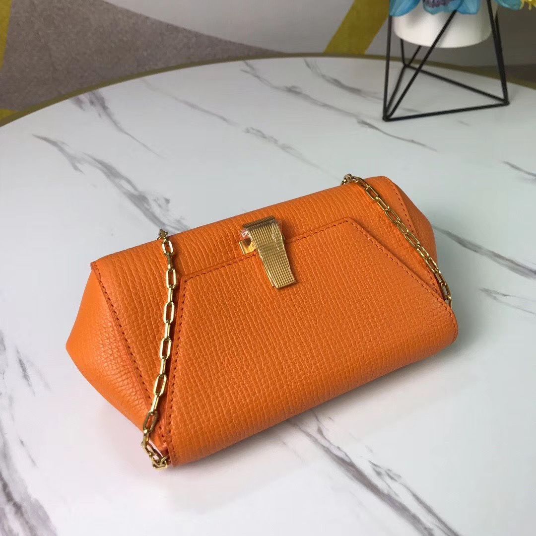 Bottega Veneta Original Leather Mini Chain Bag BV6700 Orange