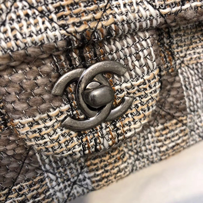 Chanel 2.55 Series Flap Bag Original Fabric A1112 Gray
