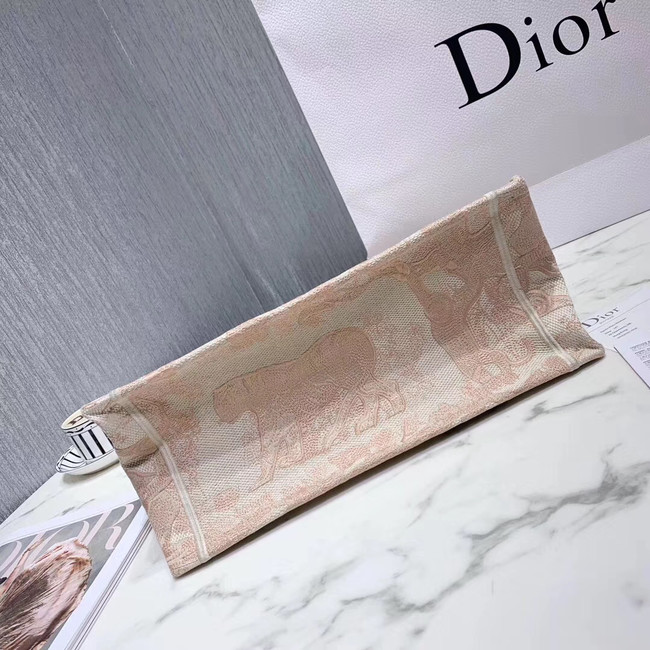 DIOR BOOK TOTE BAG IN EMBROIDERED CANVAS C1287 Beige