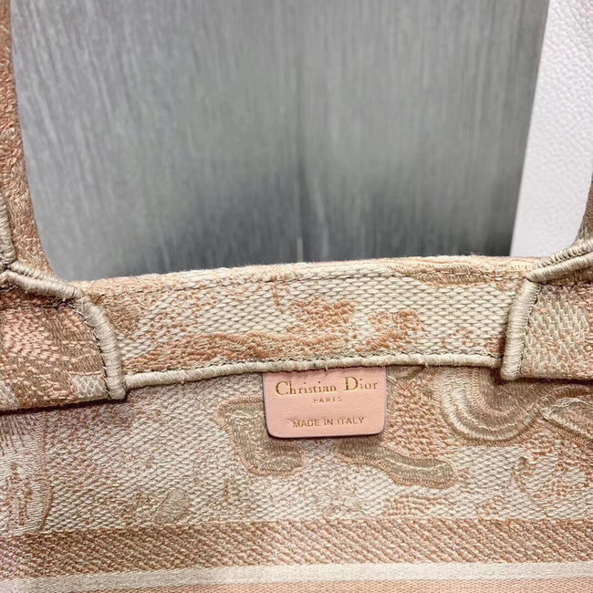 DIOR BOOK TOTE BAG IN EMBROIDERED CANVAS C1287 Beige