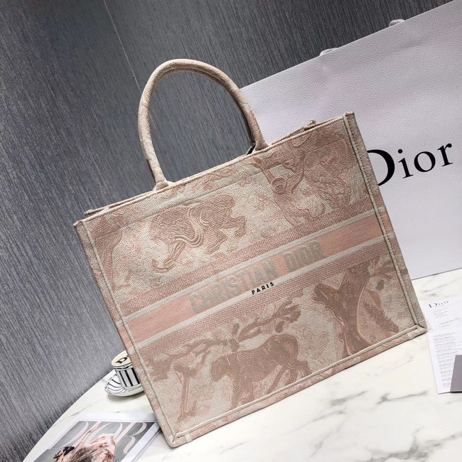 DIOR BOOK TOTE BAG IN EMBROIDERED CANVAS M929 Beige