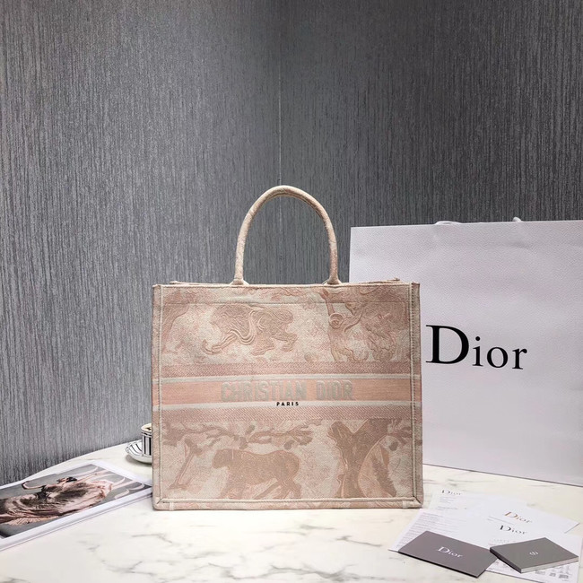 DIOR BOOK TOTE BAG IN EMBROIDERED CANVAS M929 Beige