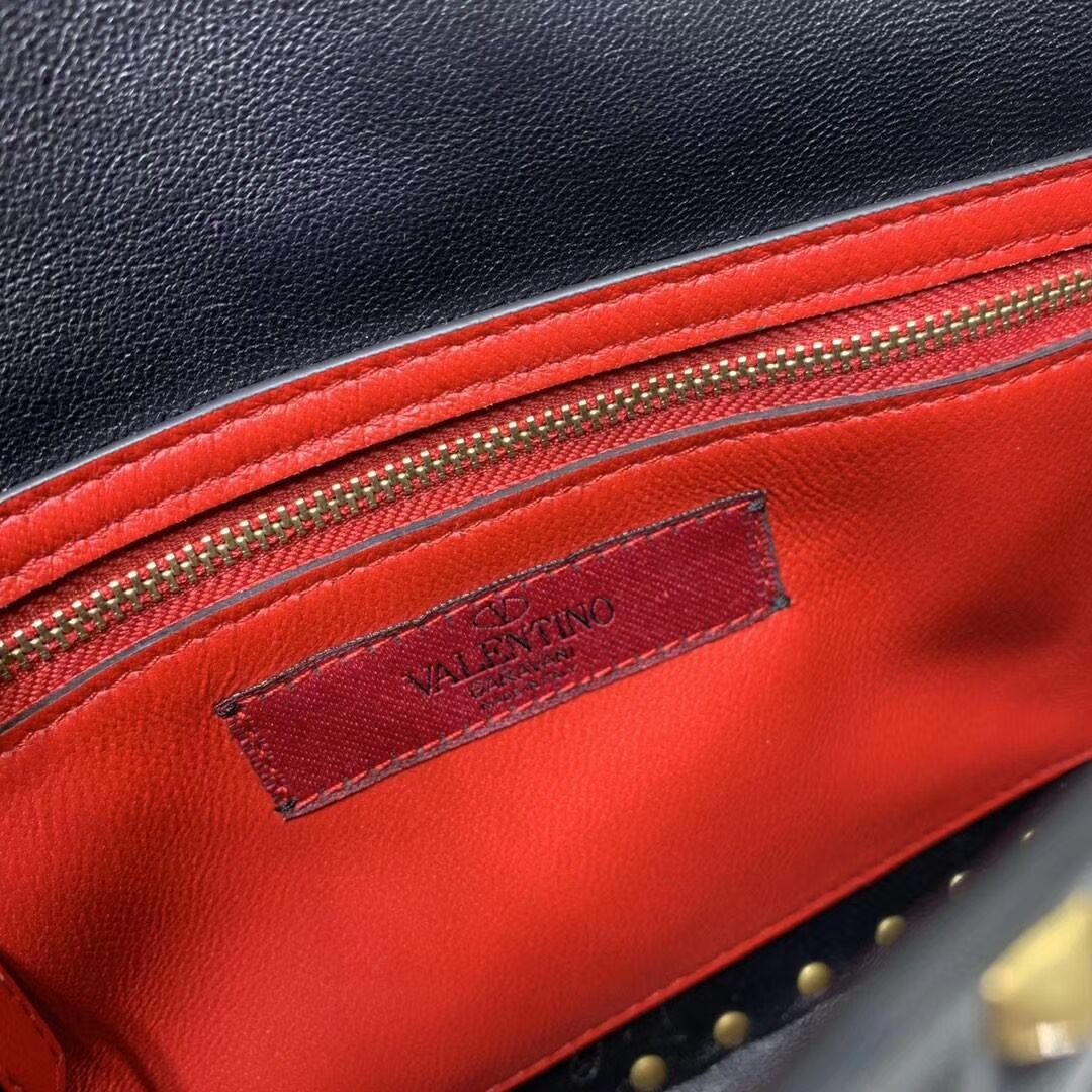 VALENTINO Origianl leather shoulder bag V0122H black