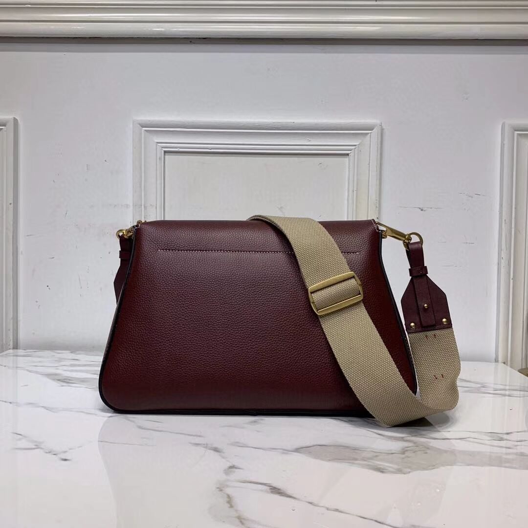 VALENTINO Origianl leather shoulder bag V0888 Burgundy