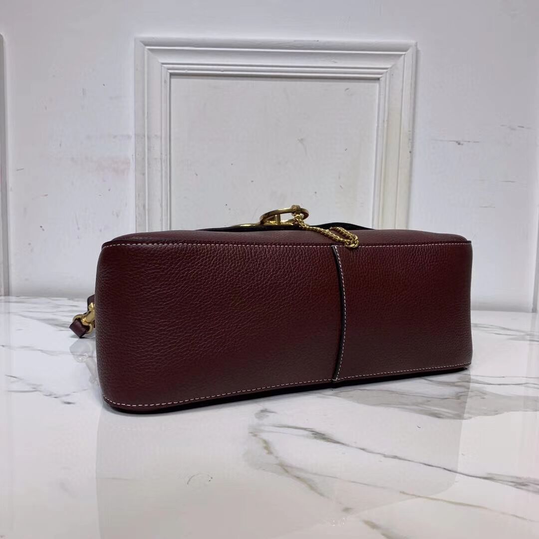 VALENTINO Origianl leather shoulder bag V0888 Burgundy