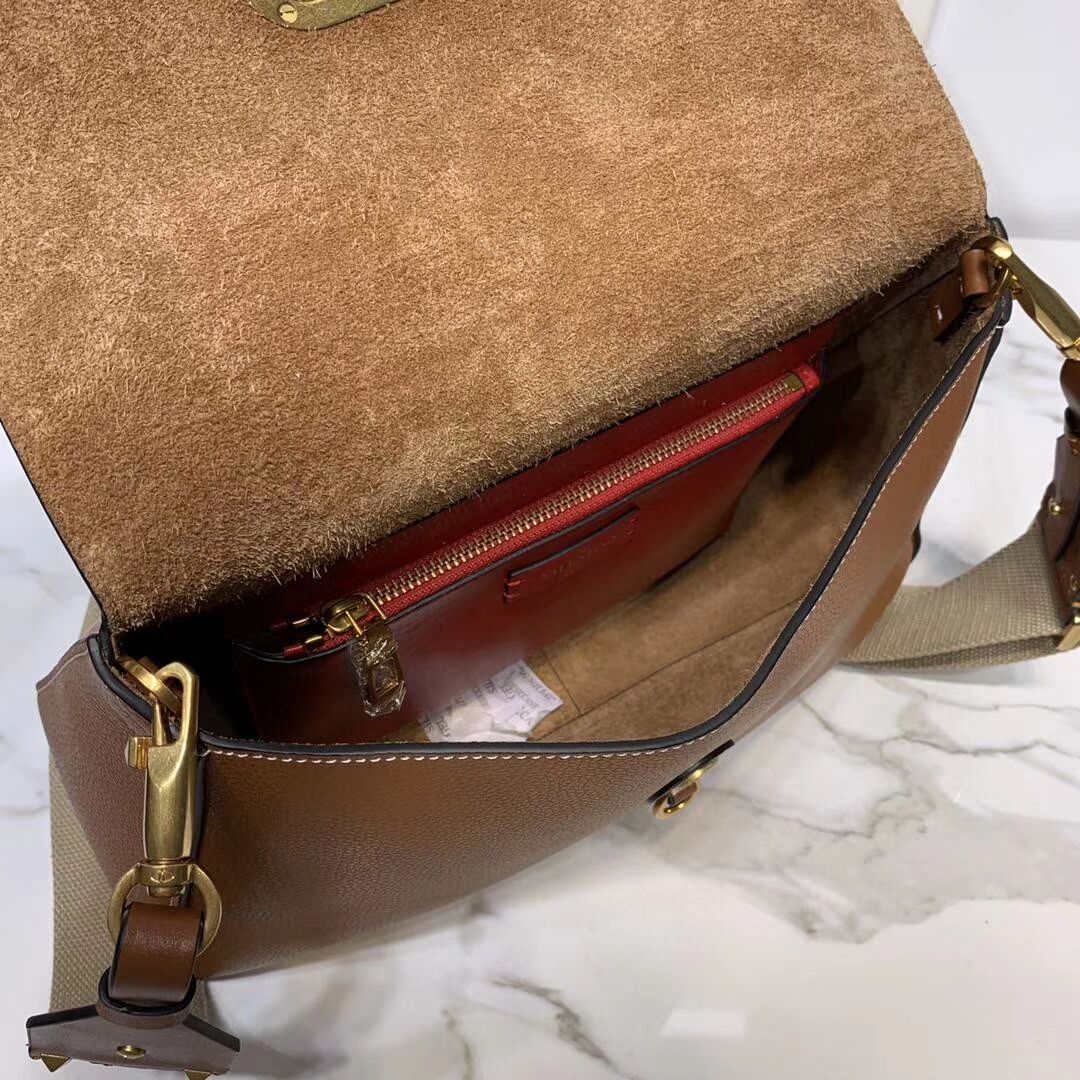 VALENTINO Origianl leather shoulder bag V0888 brown