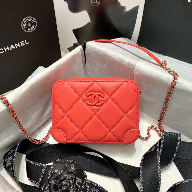 CHANEL 2020 New Style Original Leather Ball Grain Bag AP1132 red