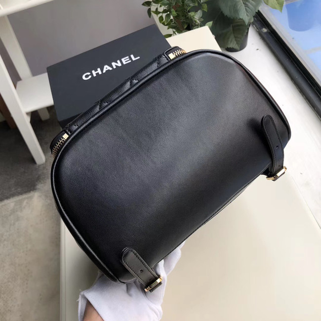 Chanel backpack Grained Calfskin & Gold-Tone Metal A57571 black