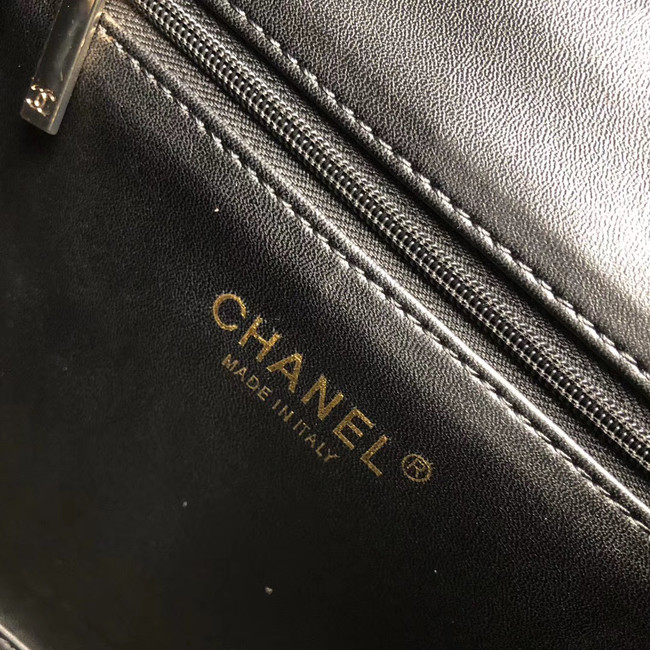 Chanel backpack Grained Calfskin & Gold-Tone Metal A57571 black