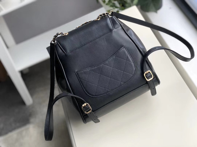 Chanel backpack Grained Calfskin & Gold-Tone Metal A57571 black