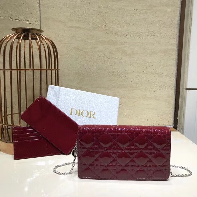 LADY DIOR CALFSKIN WALLET C9025A Burgundy