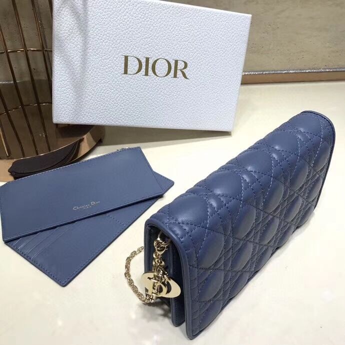 LADY DIOR Sheepskin WALLET C9025A blue