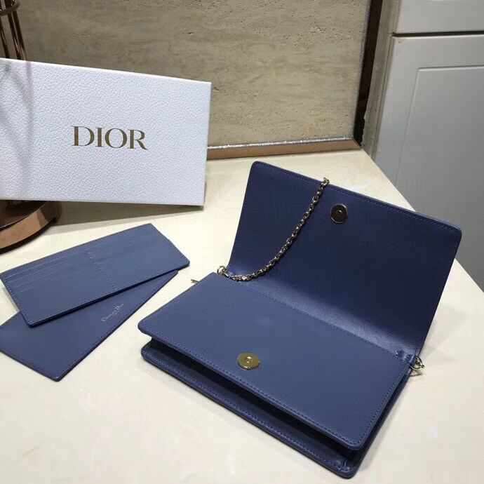 LADY DIOR Sheepskin WALLET C9025A blue