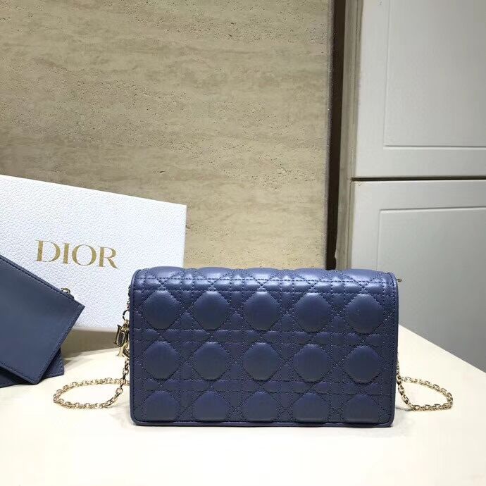 LADY DIOR Sheepskin WALLET C9025A blue