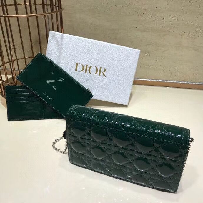 LADY DIOR CALFSKIN WALLET C9025A green