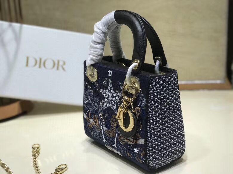 LADY DIOR embroidered cattle leather AD0168-3