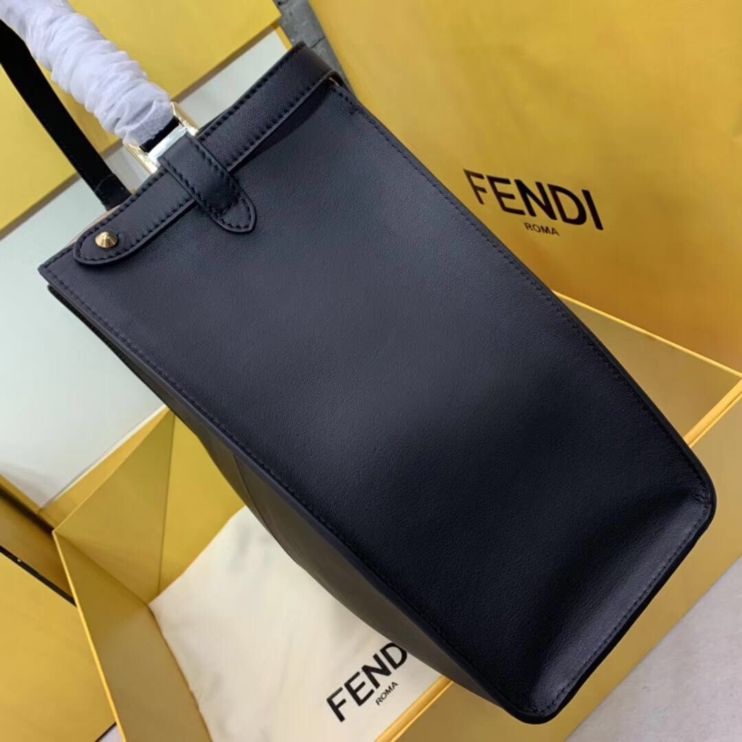 Fendi Original Leather PEEKABOO Bag 3655 Black