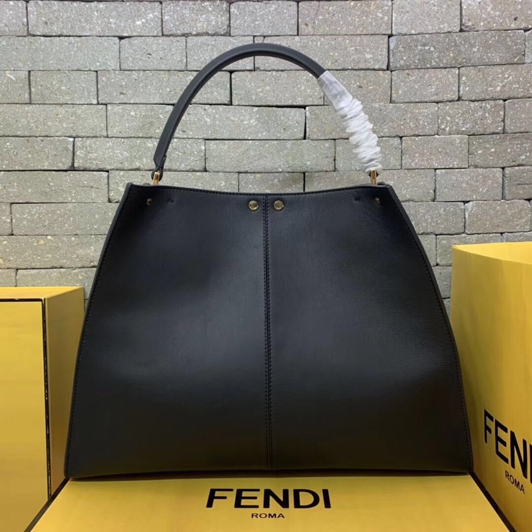 Fendi Original Leather PEEKABOO Bag 3655 Black