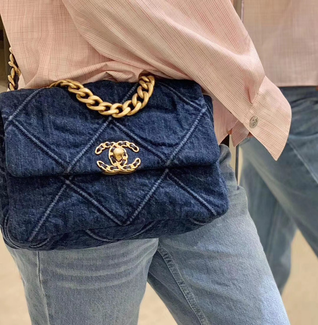 CHANEL Denim 19 Flap Bag AS1160 AS1161 AS1162 blue