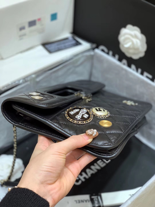 Chanel Original Soft Leather Bag & Gold-Tone Metal AS1430 black
