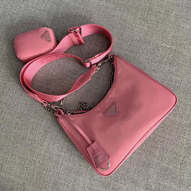 Prada Nylon Shoulder Bag 91277 pink