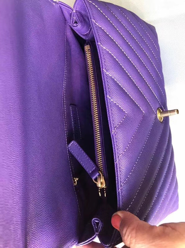 Chanel Flap Bag with Top Handle A92991 purple