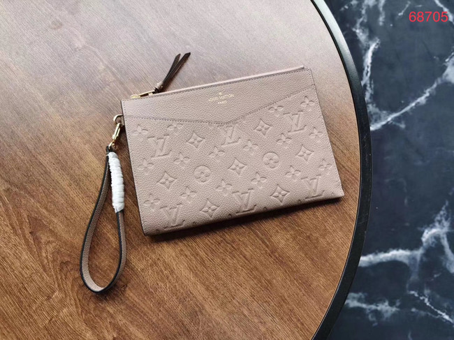 Louis Vuitton Original Monogram Empreinte Clutch bag MELANIE M68705 grey