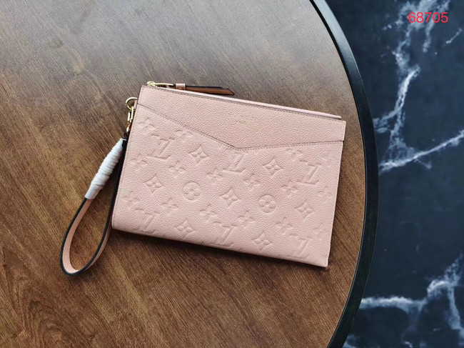 Louis Vuitton Original Monogram Empreinte Clutch bag MELANIE M68705 pink