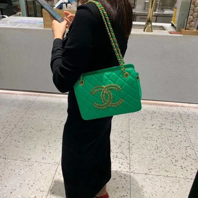 CHANEL 2020 New Style Original Leather AS1516 green