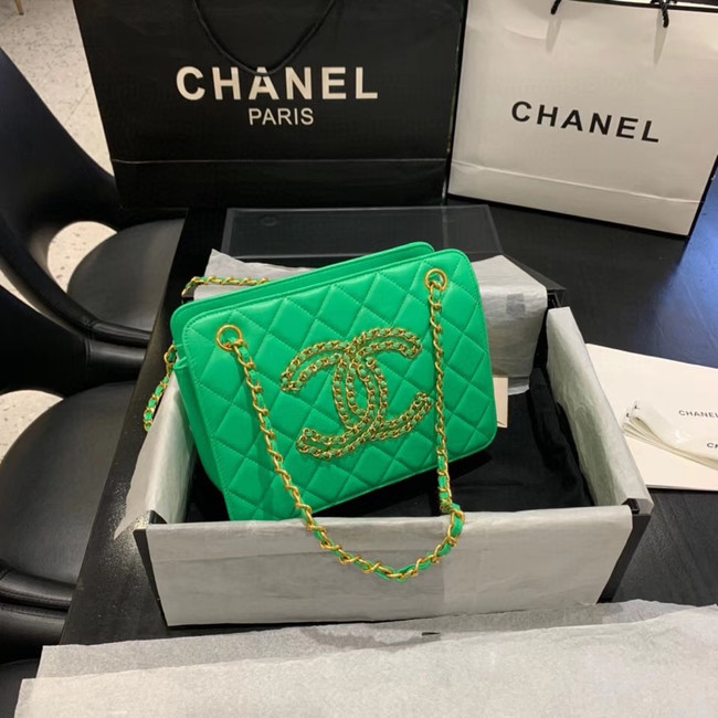 CHANEL 2020 New Style Original Leather AS1516 green