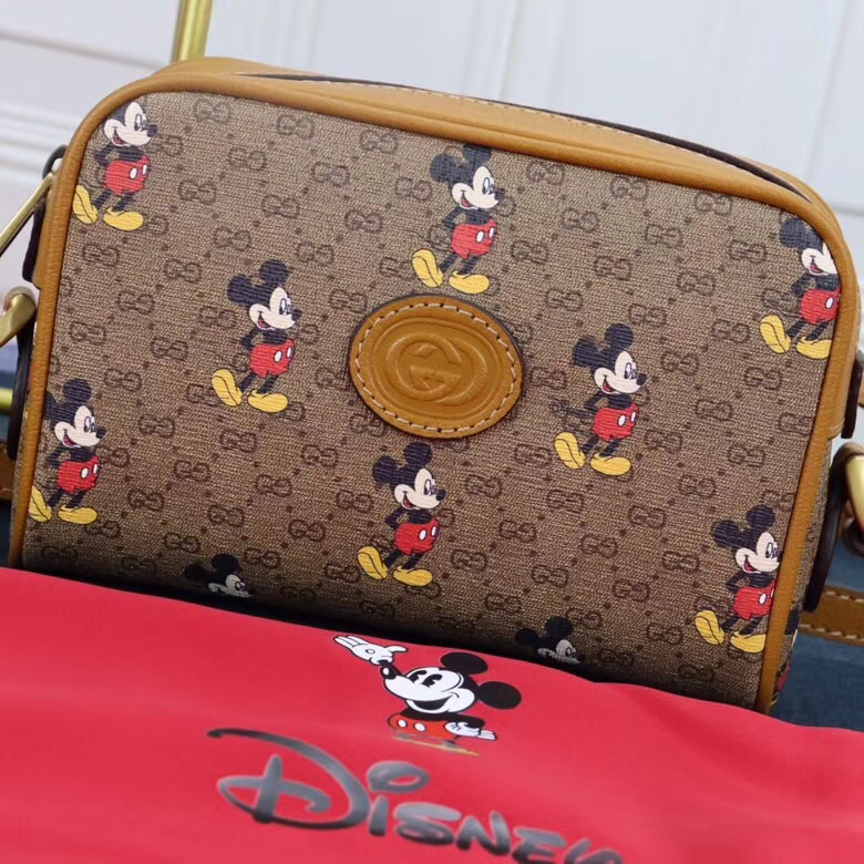 Gucci Disney x Mickey Mouse Small Shoulder Bag 602536 Brown