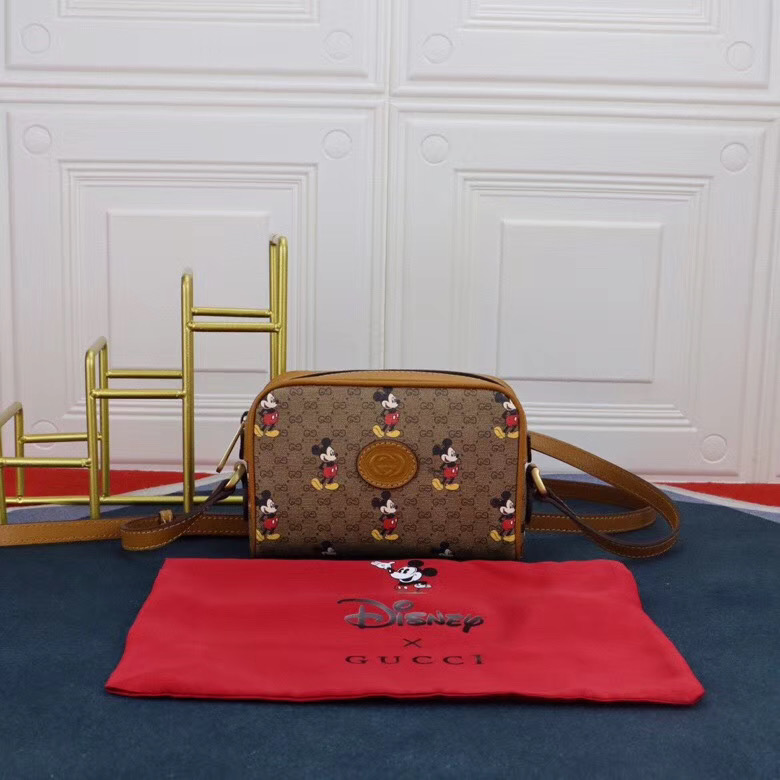 Gucci Disney x Mickey Mouse Small Shoulder Bag 602536 Brown