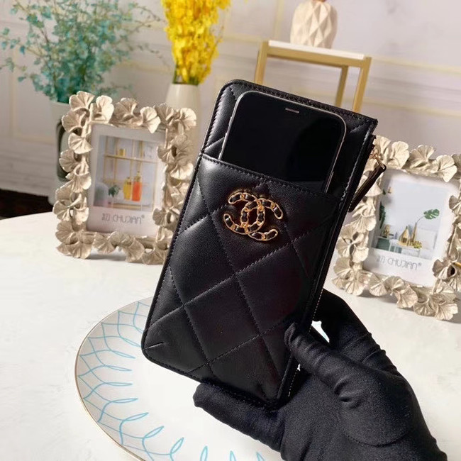 CHANEL 19 Mobile phone case Card Holder AP1182 black