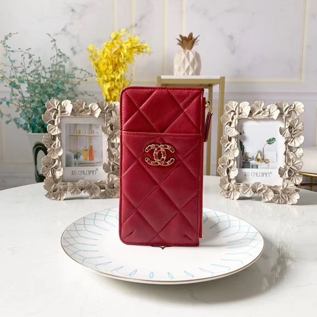 CHANEL 19 Mobile phone case Card Holder AP1182 red