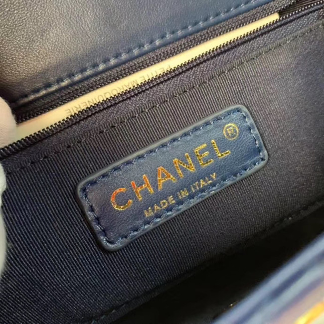 Chanel Flap Bag Original Sheepskin Leather AS1466 Navy Blue