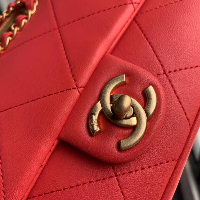 Chanel Flap Bag Original Sheepskin Leather AS1466 red