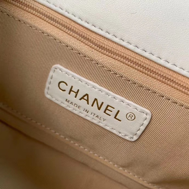 Chanel Flap Bag Original Sheepskin Leather AS1466 white