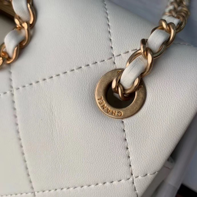 Chanel Flap Bag Original Sheepskin Leather AS1466 white