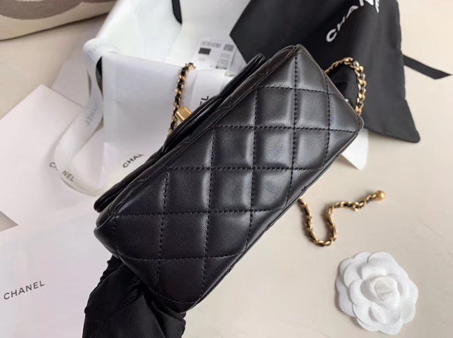 Chanel MINI Flap Bag Original Sheepskin Leather AS1786 black